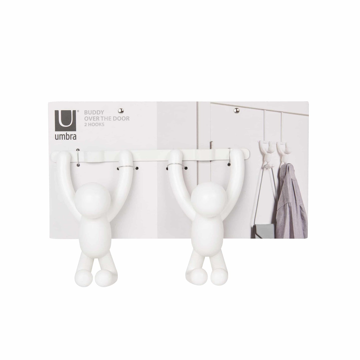 Umbra Buddy Hooks Double Over The Door White