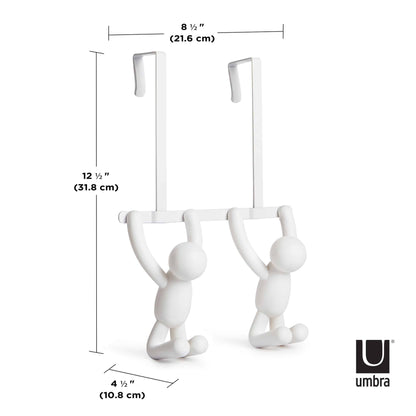 Umbra Buddy Hooks Double Over The Door White