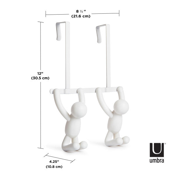 Umbra Buddy Hooks Double Over The Door White