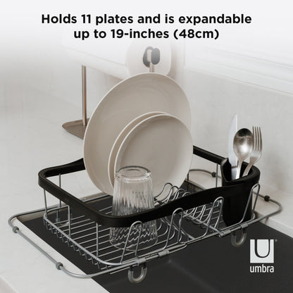 Umbra Sinkin 3 in1 Dish Rack Black & Nickel