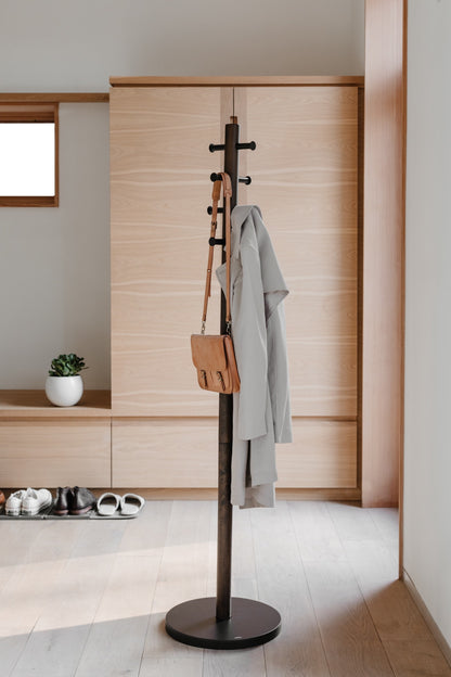 Umbra Pillar Coat Rack Black And Walnut