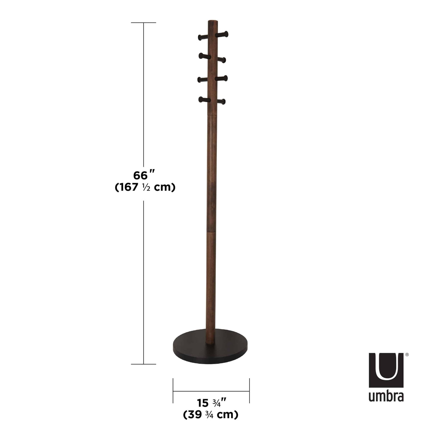 Umbra Pillar Coat Rack Black And Walnut