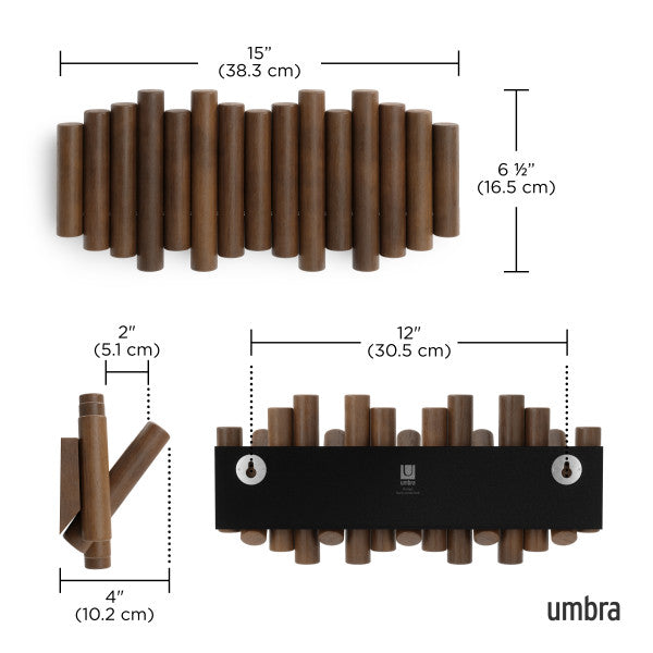 Umbra Picket Rail Hook Walnut