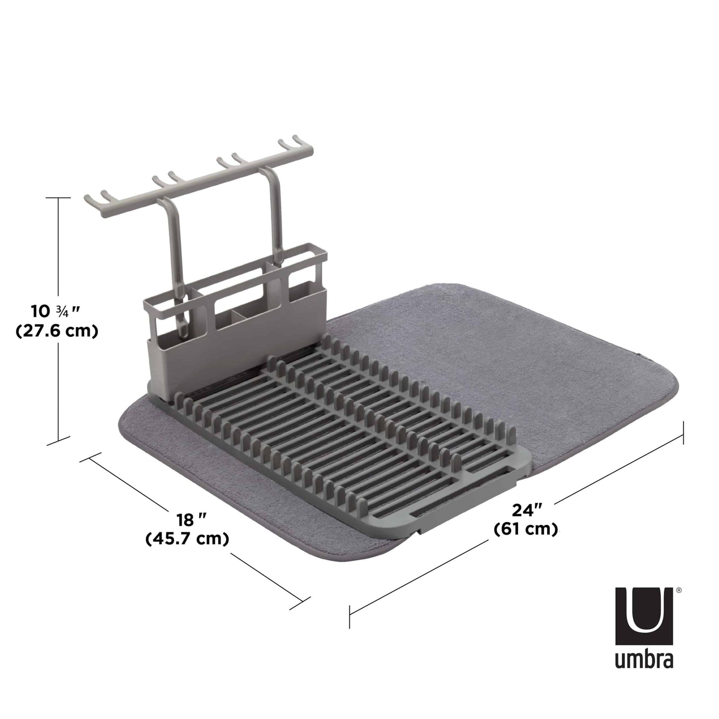 Umbra Udry Dishrack And Drying Mat Charcoal