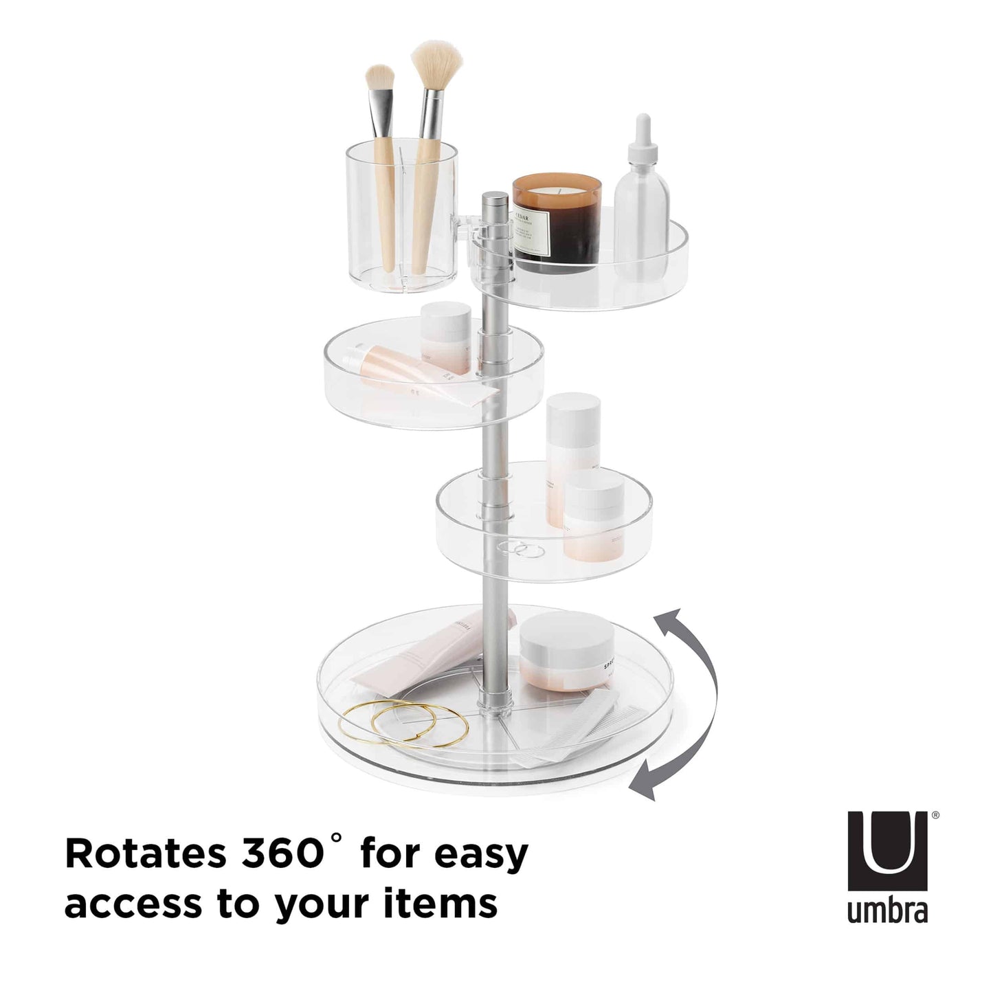 Umbra Pirouette Organizer Clear & Nickle