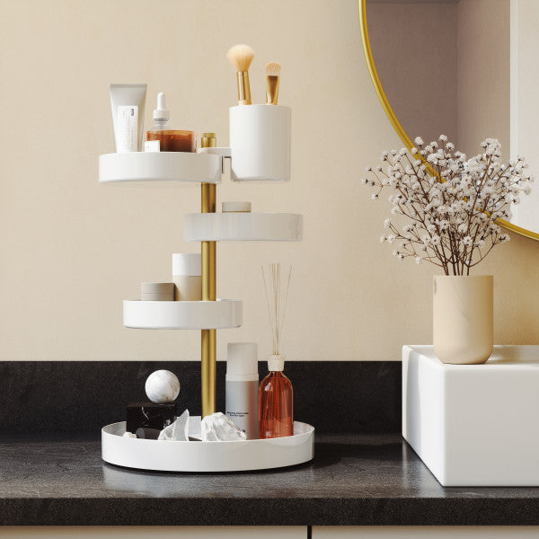 Umbra Pirouette Organizer White & Brass