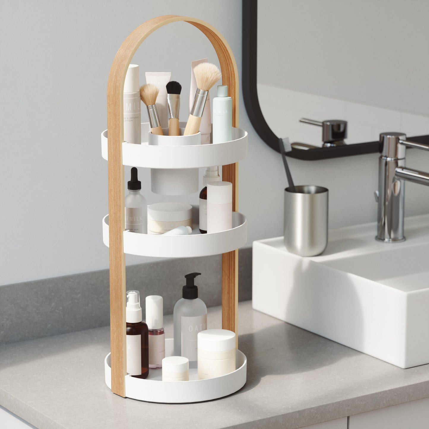 Umbra Bellwood Cosmetic Organizer White & Natural