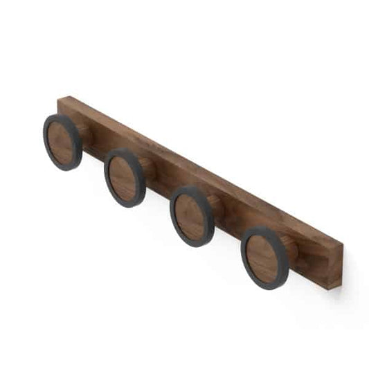 Umbra Hub Rail 4 Hook Black & Walnut