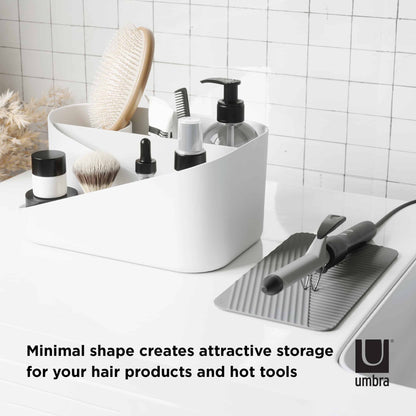 Umbra Glam Hair Tool Organizer White & Charcoal