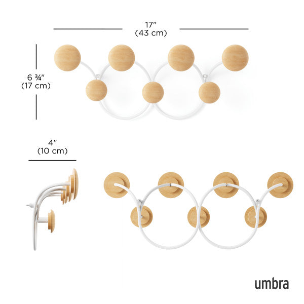 Umbra Dotsy 7 Hook White & Natural