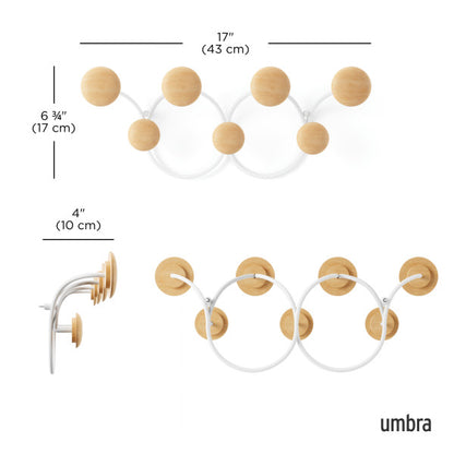 Umbra Dotsy 7 Hook White & Natural