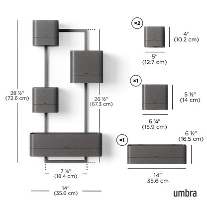 Umbra Cubiko Wall Planter Black