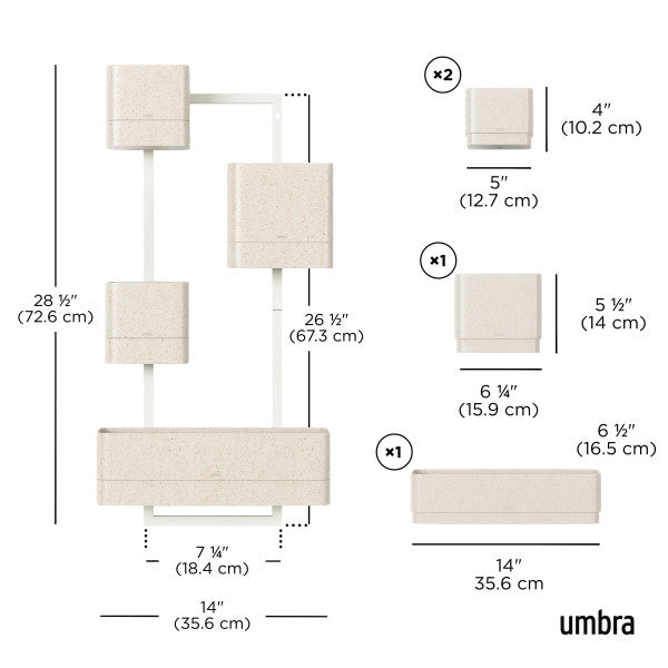 Umbra Cubiko Wall Planter White