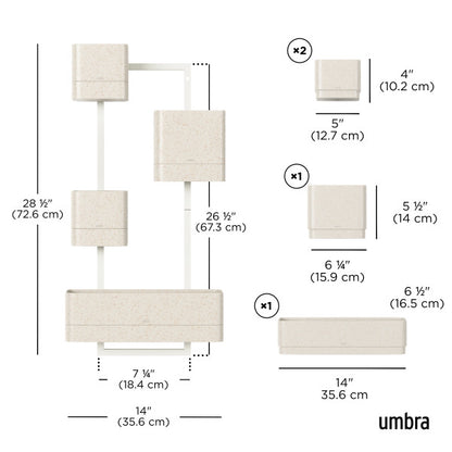 Umbra Cubiko Wall Planter White
