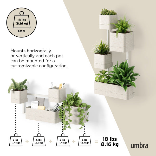 Umbra Cubiko Wall Planter White