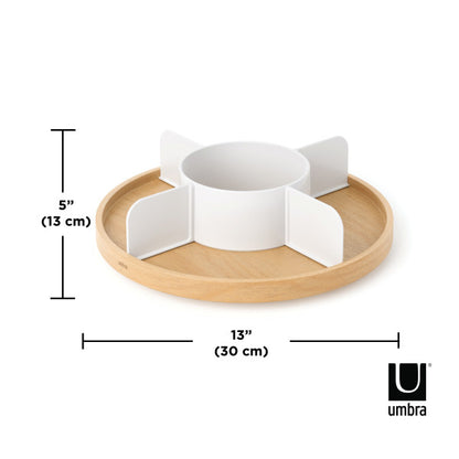 Umbra Bellwood Lazy Susan Divided White & Natural