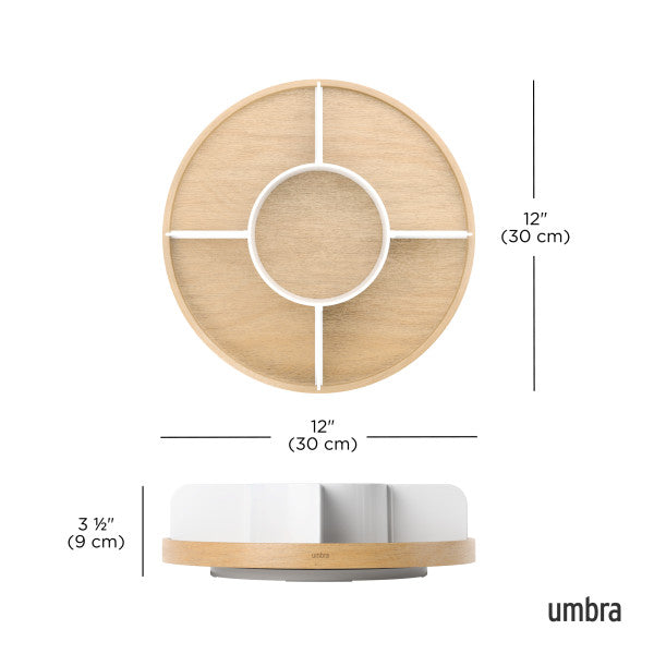 Umbra Bellwood Lazy Susan Divided White & Natural