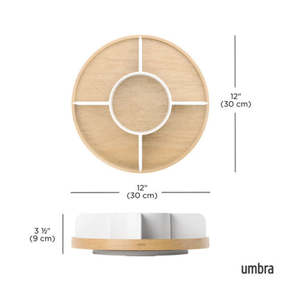 Umbra Bellwood Lazy Susan Divided White & Natural