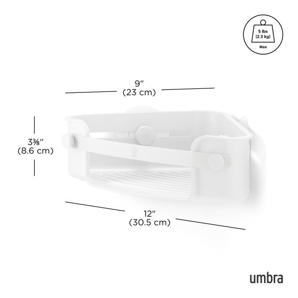 Umbra Flex Adhesive Corner Bin White