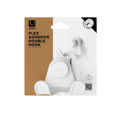 Umbra Flex Adhesive Double Hook White