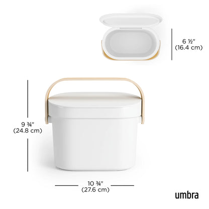 Umbra Bellwood Compost Bin White & Natural