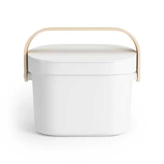 Umbra Bellwood Compost Bin White & Natural