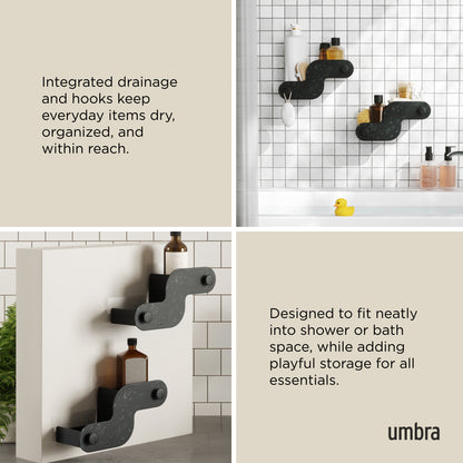 Umbra Nami Adhesive Bin Ocean Black Set of 2
