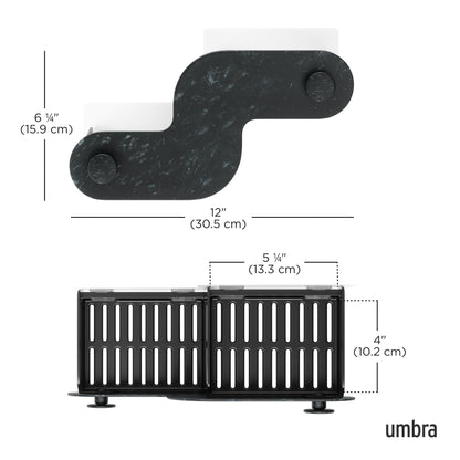 Umbra Nami Adhesive Bin Ocean Black Set of 2