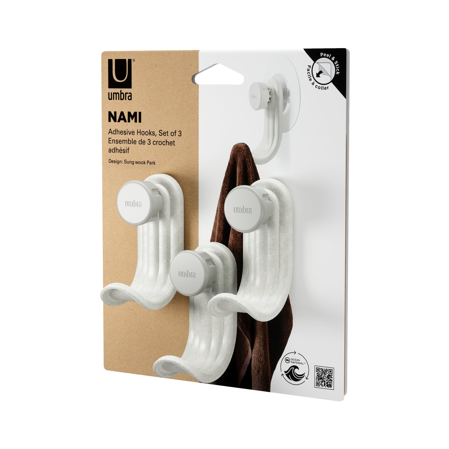 Umbra Nami Adhesive Hook Ocean Sand Set of 3