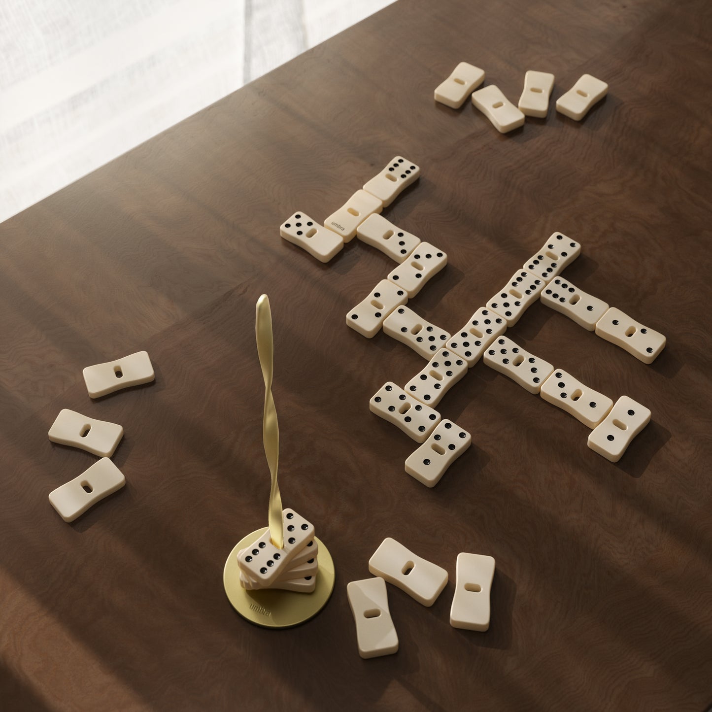 Umbra Spintile Dominos Brass