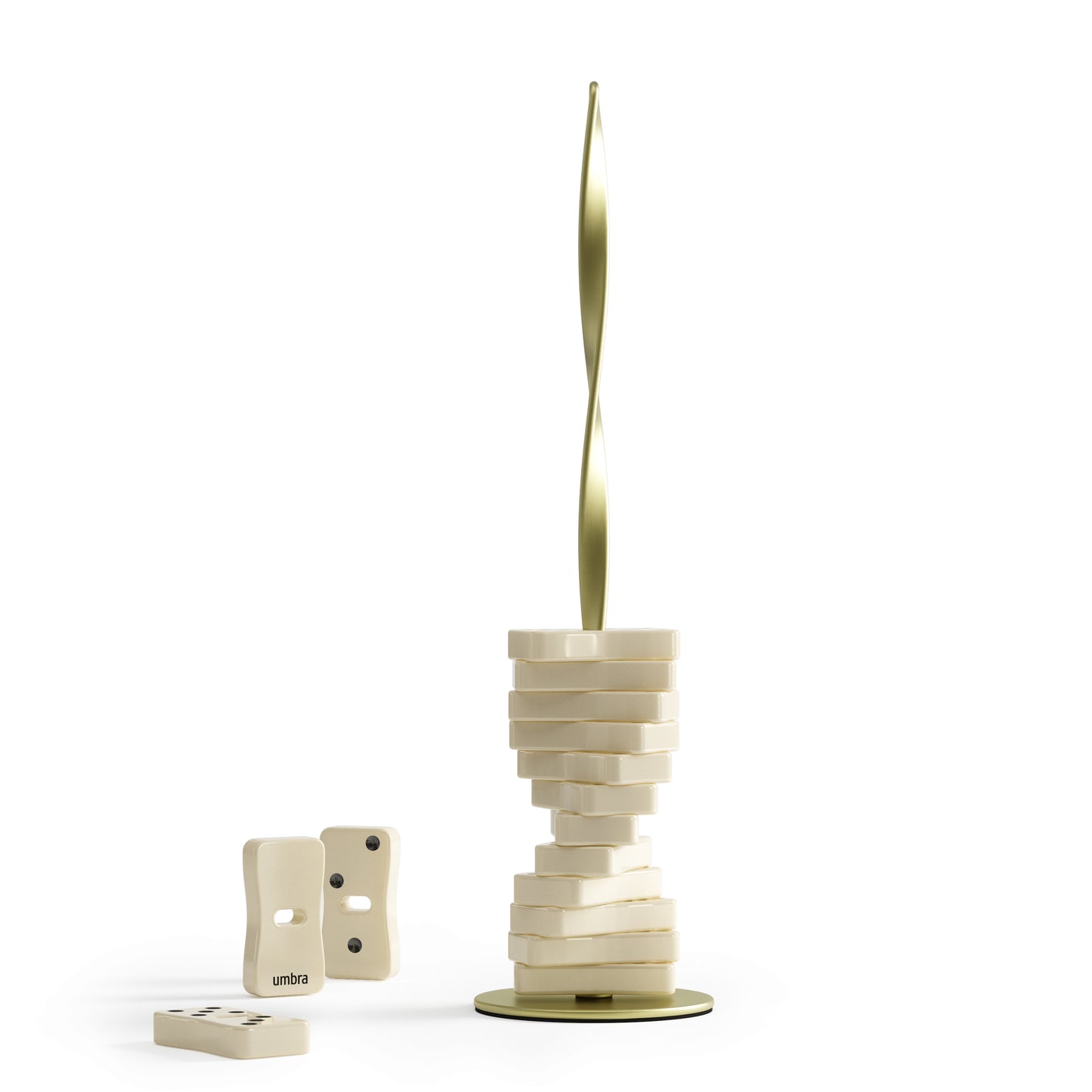 Umbra Spintile Dominos Brass