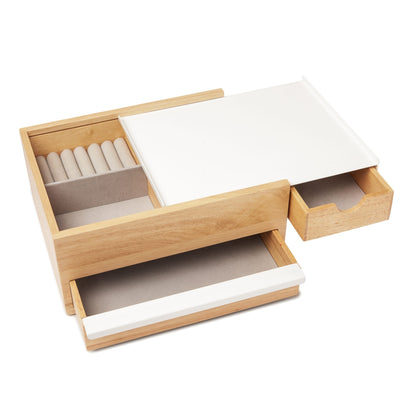 Umbra Stowit Jewelry Box White And Natural