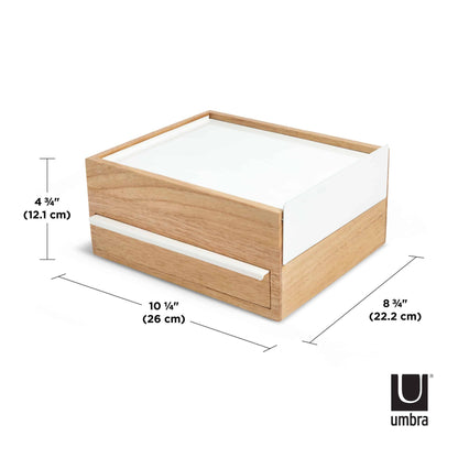 Umbra Stowit Jewelry Box White And Natural