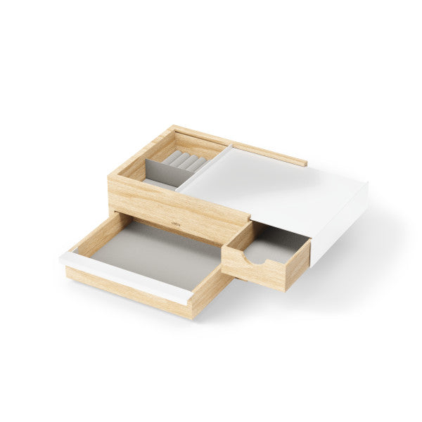 Umbra Stowit Jewelry Box White And Natural