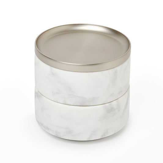 Umbra Tesora Marble Box White And Nickel