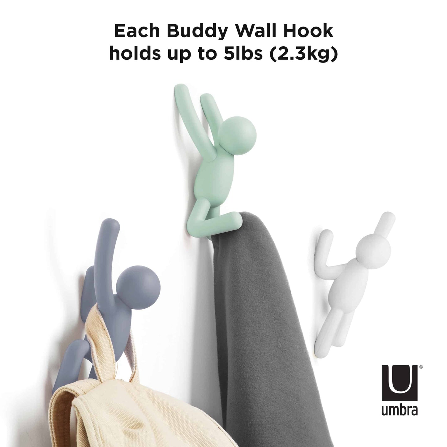 Umbra Buddy Hooks Multicolored Lite Set of 3