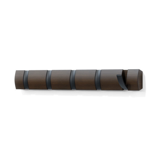 Umbra Flip Hook Set of 5 Black & Walnut