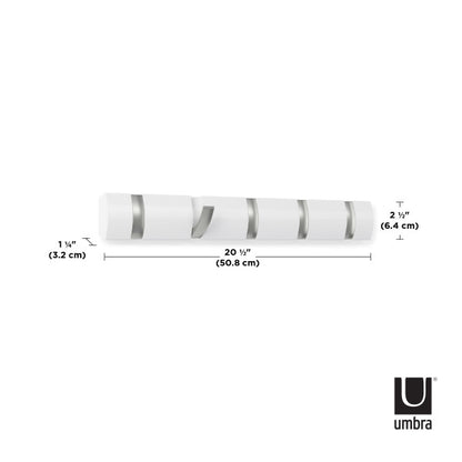 Umbra Flip Hook Set of 5 White High Gloss