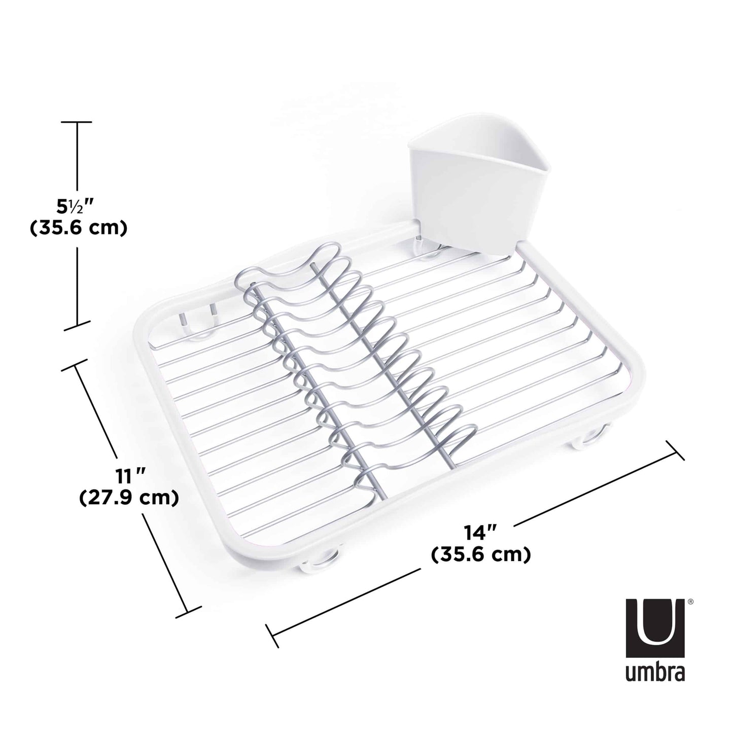 Umbra Sinkin Dish Rack White & Nickel