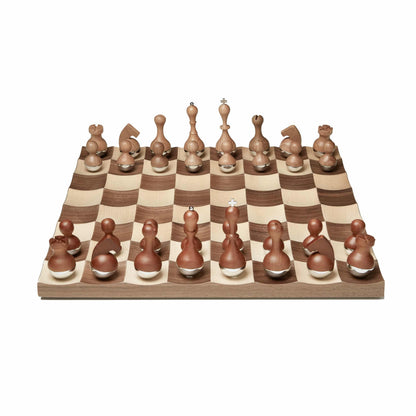 Umbra Wobble Chess Set Walnut