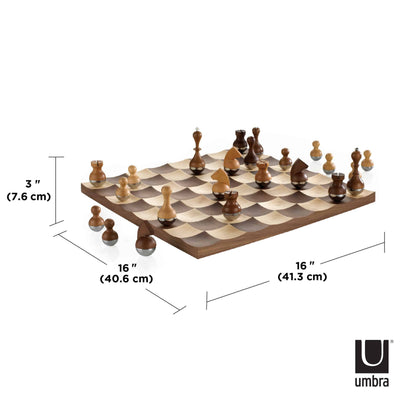 Umbra Wobble Chess Set Walnut