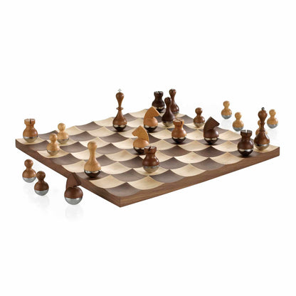 Umbra Wobble Chess Set Walnut