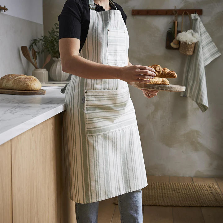 Ulster Weavers Apron Sage Stripe