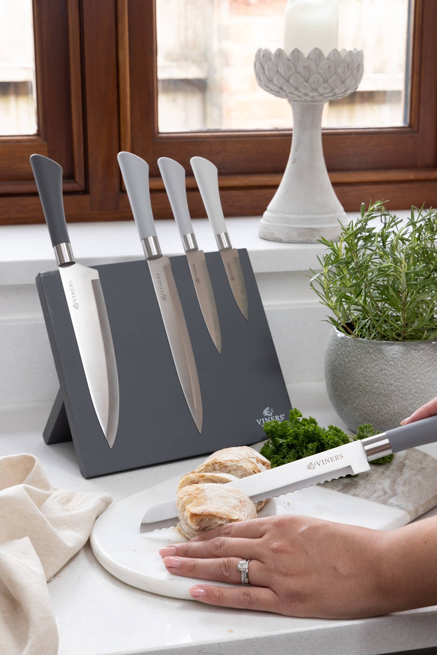 Grey knife block online