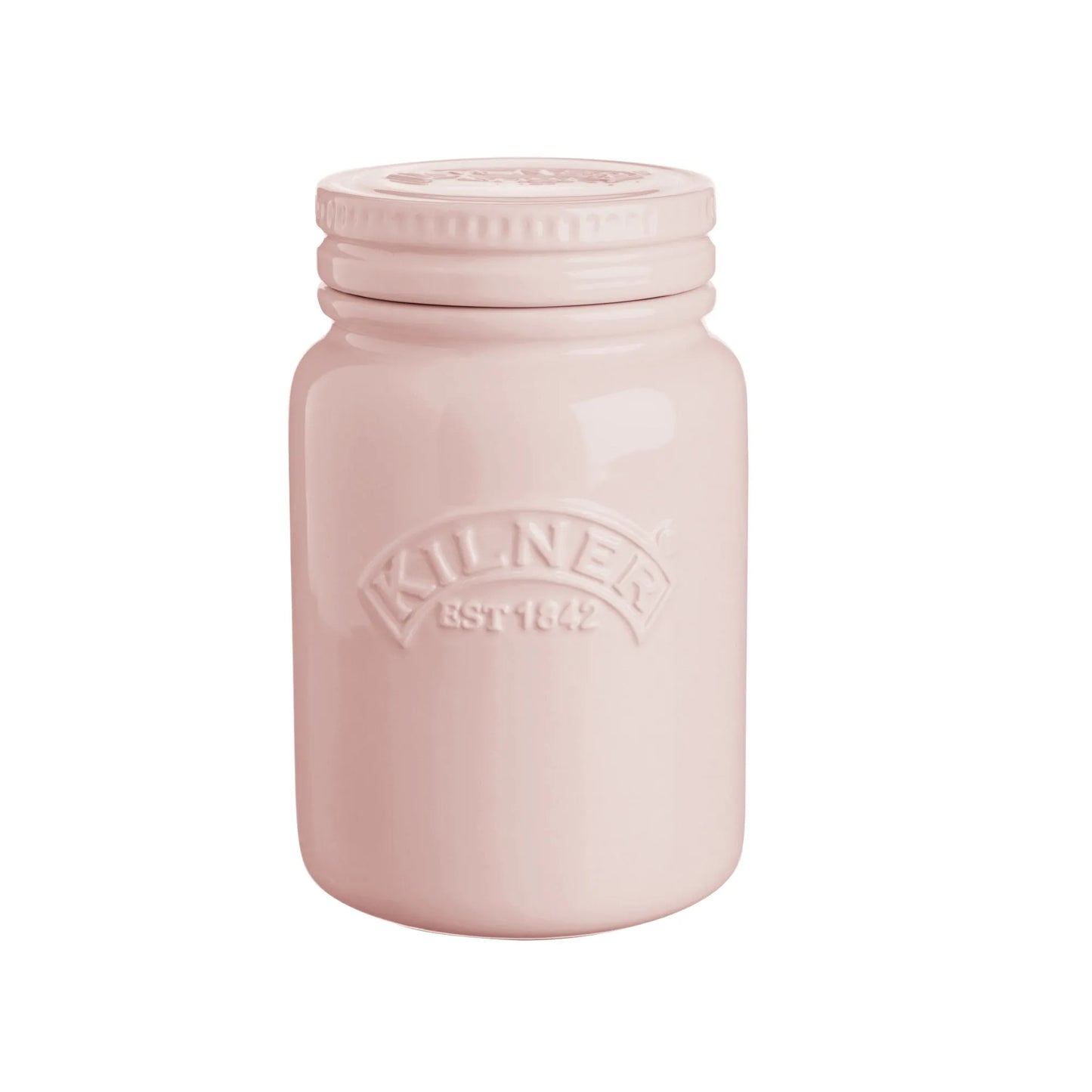 Kilner Ceramic Push Top Dusty Pink Jar 600ml