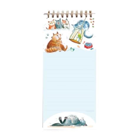 Magnetic Shopping List Pad Happy Cats