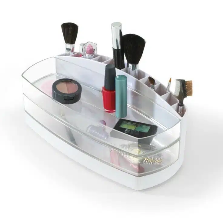 Umbra Compaca Cosmetic Organizer Clear & White