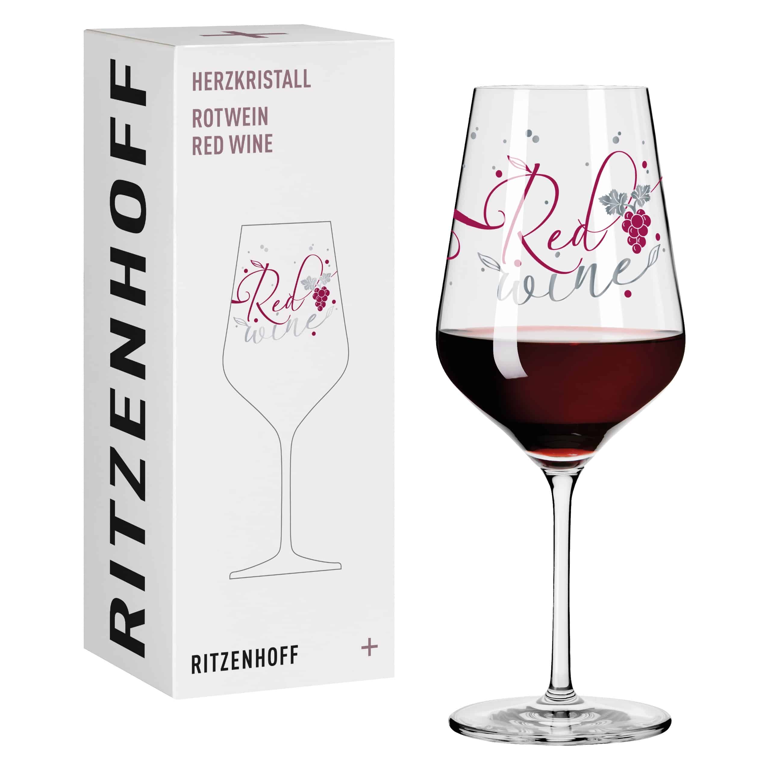 Ritzenhoff Crystal Heart Red Wine Glass Stocke