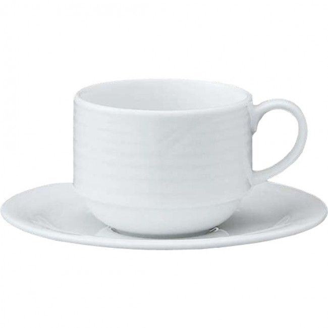 Noritake Arctic White Stackable Cups & Saucer