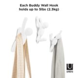 Umbra Buddy Hooks White Set of 3